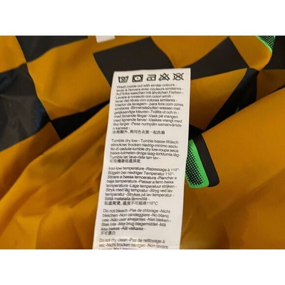 Neff Rose Checkerboard Jacket Size Small Mustard Yellow Collar Full Button - Picture 4 of 5